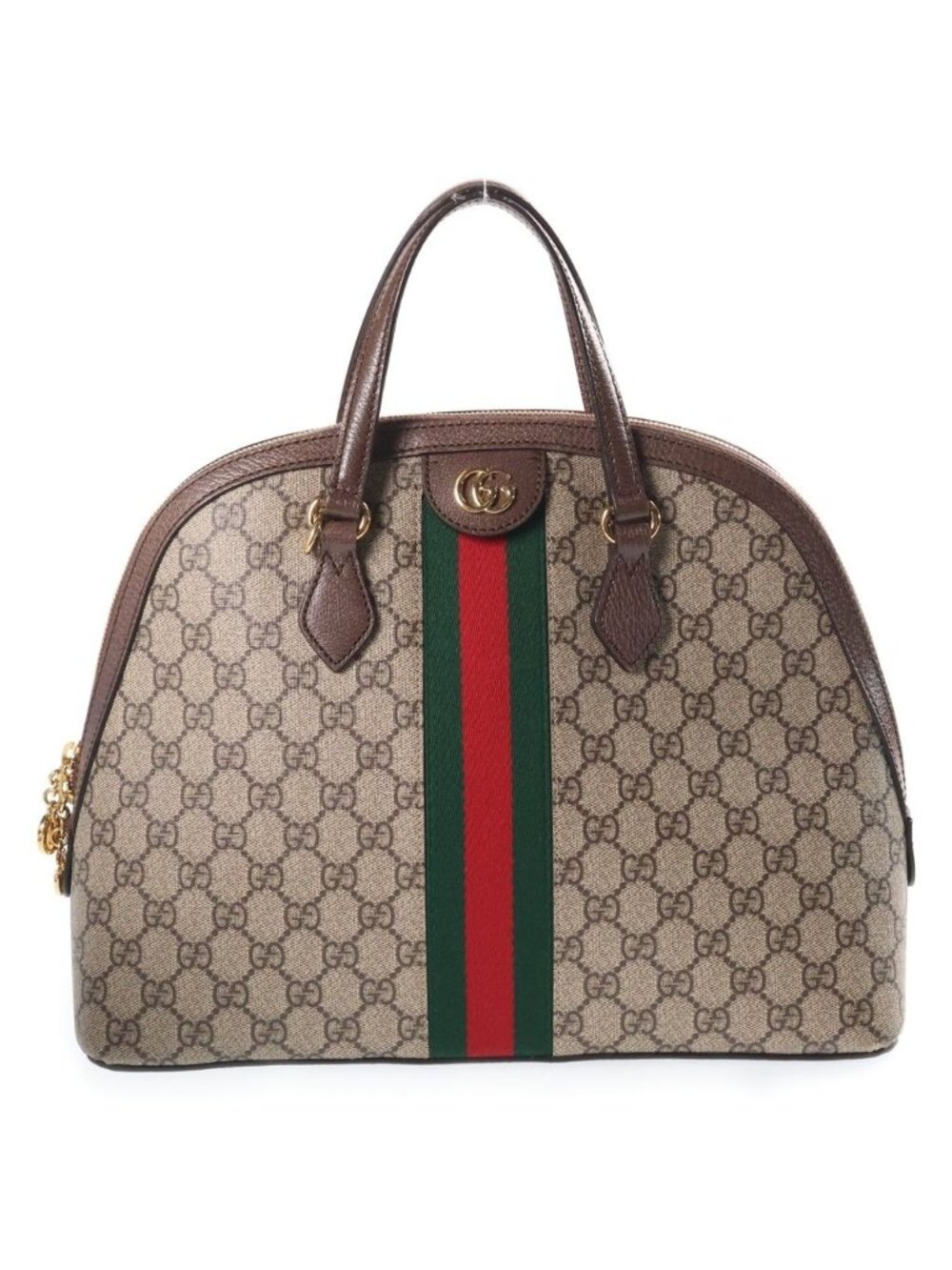 Gucci GG Supreme Ophidia Sherry Line Leather 2-Way Bag Beige